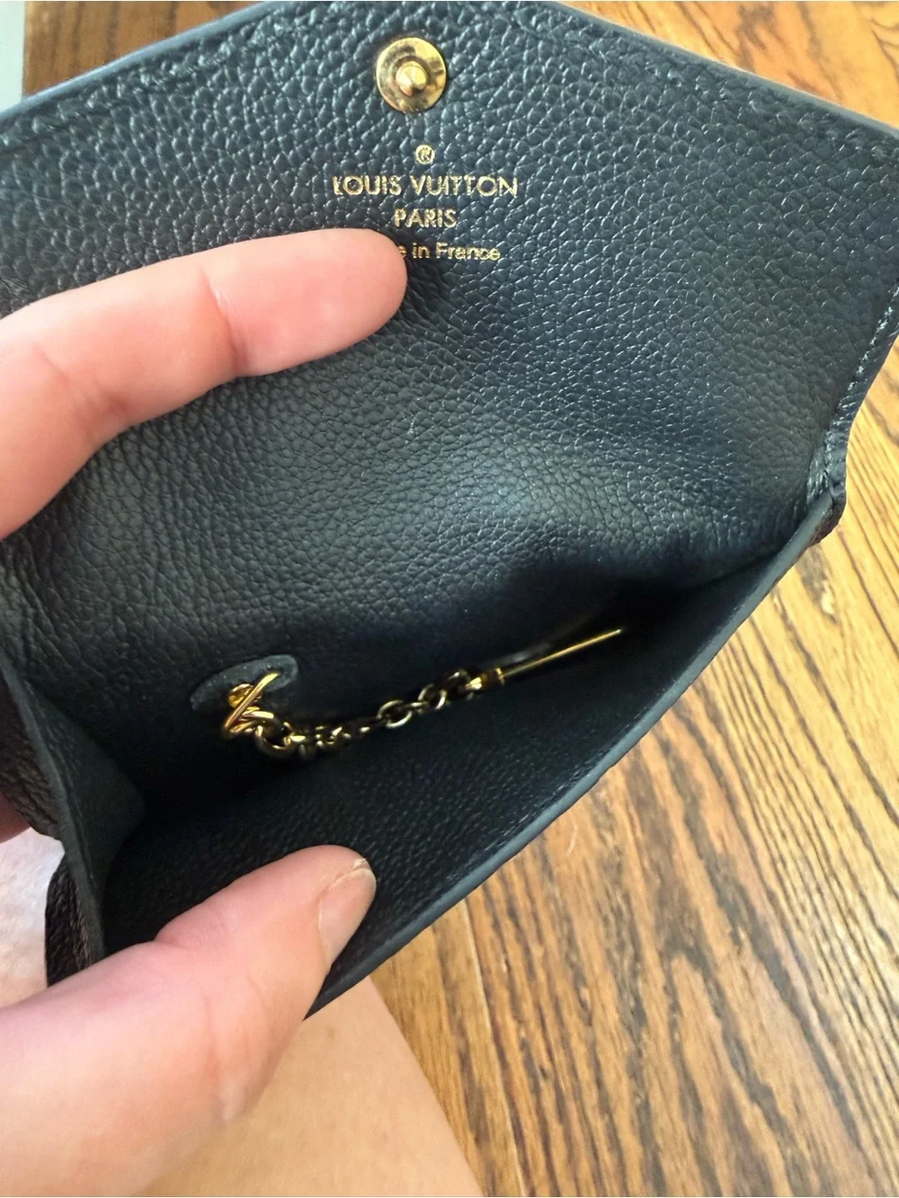 Louis Vuitton Black Leather Empriente Key Pouch